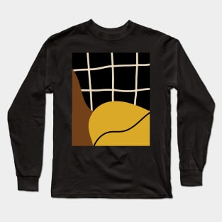 Yellow Shapes Squares Boho Abstract Shapes  Design Long Sleeve T-Shirt